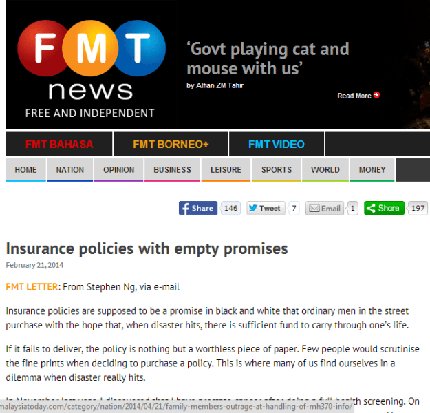 FMT Medical insurance empty promises